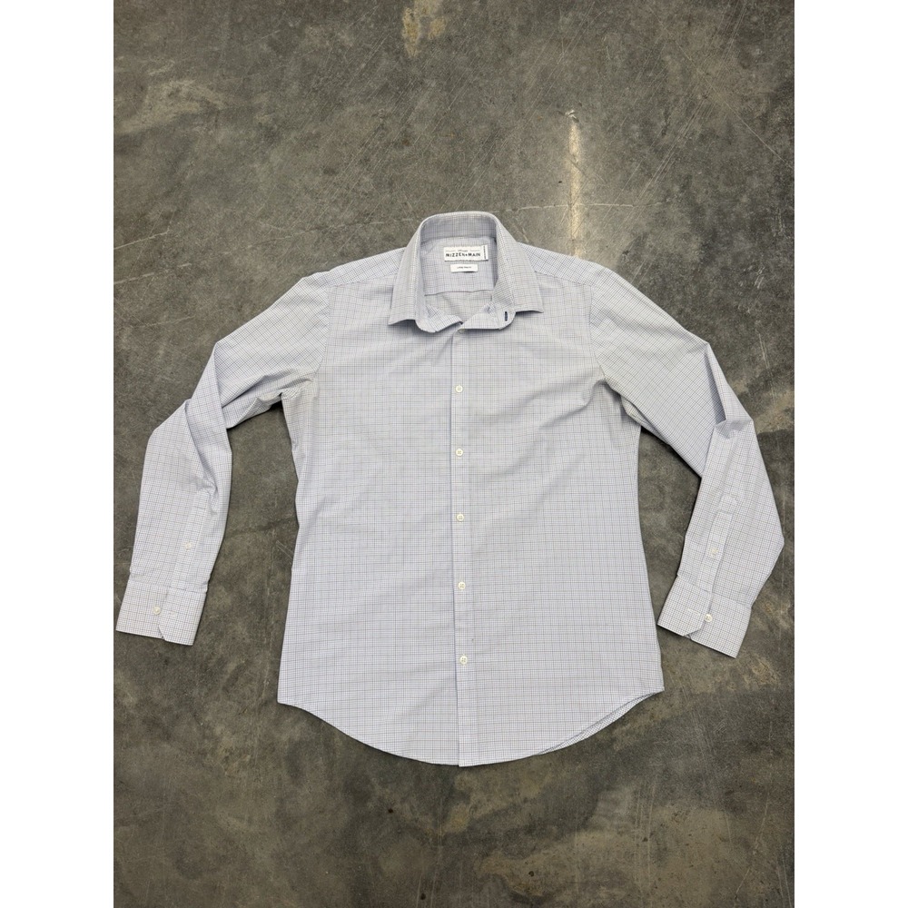 Mizzen+Main Leeward Shirt Mens Large Plaid Long Sleeve Trim Fit Button Down
